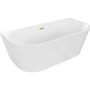 MEXEN/S - Oval vaňa voľne stojaca nástenná 150 x 75, biela, sifón a prepad zlatá kartáčovaná 52671507500-55 vyobraziť