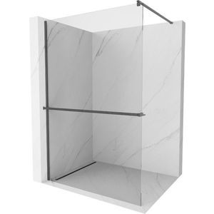 MEXEN/S - Kioto+ Sprchová zástena s poličkou WALK-IN 90 x 200, transparent, grafit kartáčovaná 800-090-121-66-00 vyobraziť