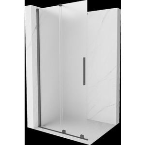 MEXEN/S - Velar Sprchová zástena posuvná Walk-in 110 x 200, dekor 8 mm, grafit kartáčovaná 871-110-000-33-66 vyobraziť