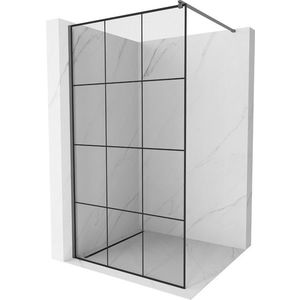 MEXEN/S - Kyoto Sprchová zástena WALK-IN 100 x 200, čierny vzor 8 mm, grafit metal 800-100-101-95-77 vyobraziť