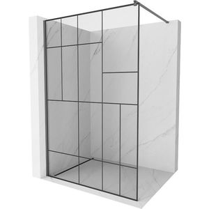 MEXEN/S - Kyoto Sprchová zástena WALK-IN 100 x 200, čierny vzor 8 mm, grafit metal 800-100-101-95-78 vyobraziť
