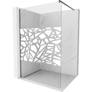 MEXEN/S - Kyoto Sprchová zástena WALK-IN 100 x 200, biely vzor 8 mm, grafit metal 800-100-101-95-85 vyobraziť
