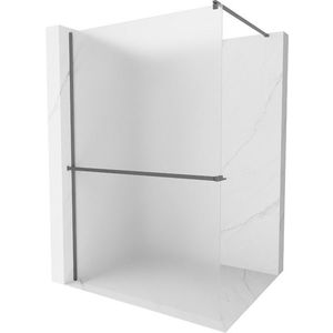 MEXEN/S - Kioto+ Sprchová zástena s poličkou WALK-IN 80 x 200, dekor, grafit metal 800-080-121-95-30 vyobraziť