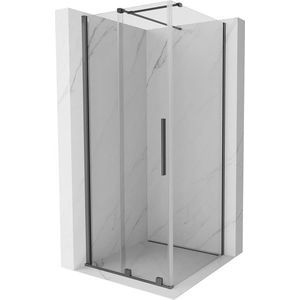 MEXEN/S - Velár sprchovací kút, posuvné dvere 110 x 110, transparent, grafit metal 871-110-110-01-95 vyobraziť