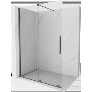MEXEN/S - Velar Sprchová zástena posuvná Walk-in 130 x 200, transparent 8 mm, grafit metal 871-130-000-03-95 vyobraziť