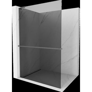 MEXEN/S - Kioto+ L Sprchová zástena WALK-IN s poličkou a držiakom uterákov 100 x 200, grafit, grafit metal 800-100-123-95-40 vyobraziť