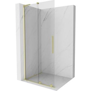 MEXEN/S - Velar L Sprchová zástena posuvná Walk-in 110 x 200, transparent 8 mm, zlato kefovaná 871-110-003-03-55 vyobraziť