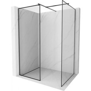 MEXEN/S - Kyoto Sprchová zástena WALK-IN 100 x 80, čierny vzor, grafit kartáčovaná 800-100-202-66-70-080 vyobraziť