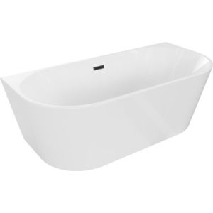 MEXEN/S - Oval vaňa voľne stojaca nástenná 180 x 80, biela, sifón a prepad čierna 52671808000-70 vyobraziť