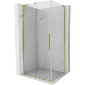 MEXEN/S - Velar L sprchovací kút, posuvné dvere 100 x 90, transparent, zlato kartáčovaná 871-100-090-03-55 vyobraziť
