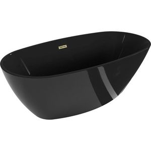MEXEN/S - Eris voľne stojaca vaňa 170 x 80, čierna, sifón a prepad zlatá 53441708070-50 vyobraziť