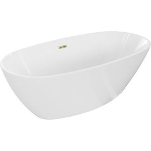 MEXEN/S - Eris voľne stojaca vaňa 170 x 80, biela, sifón a prepad kartáčované zlato 53441708000-55 vyobraziť