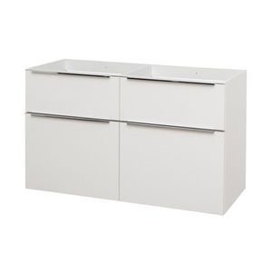 Mereo Mailo, kúpeľňová skrinka 121 cm, biela, chróm madlo CN513S vyobraziť