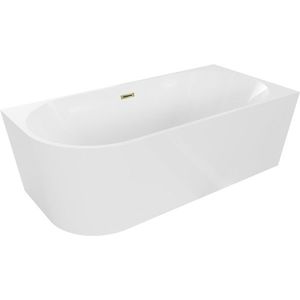 MEXEN/S - Mia voľne stojaca rohová vaňa pravá 180 x 80, biela, sifón a prepad zlatá 52691808000P-50 vyobraziť