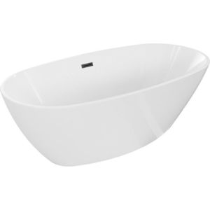 MEXEN/S - Eris voľne stojaca vaňa 155 x 80, biela, sifón a prepad čierna 53441558000-70 vyobraziť