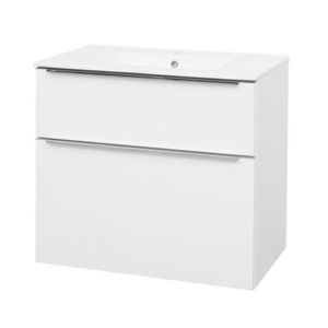 Mereo Mailo, kúpeľňová skrinka s keramickým umývadlom 81 cm, biela, chróm madlo CN511 vyobraziť