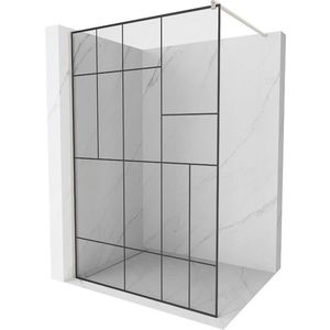 MEXEN/S - Kioto Sprchová zástena WALK-IN 80 x 200, čierny vzor 8 mm, nikel kefovaná 800-080-101-97-78 vyobraziť