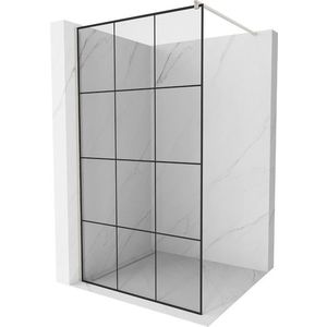 MEXEN/S - Kioto Sprchová zástena WALK-IN 100 x 200, čierny vzor 8 mm, nikel kefovaná 800-100-101-97-77 vyobraziť