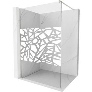 MEXEN/S - Kioto Sprchová zástena Walk-in 70 x 200, biely vzor 8 mm, nikel kartáčovaná 800-070-101-97-85 vyobraziť