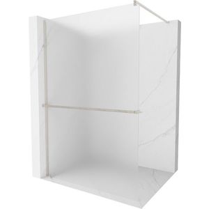 MEXEN/S - Kioto+ Sprchová zástena s poličkou WALK-IN 120 x 200, dekor, nikel kartáčovaný 800-120-121-97-30 vyobraziť