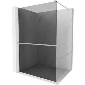 MEXEN/S - Kioto+ Sprchová zástena WALK-IN s poličkou a držiakom uterákov 110 x 200, grafit, nikel kartáčovaná 800-110-121-97-40 vyobraziť