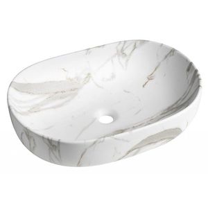 SAPHO - CALEO keramické umývadlo na dosku 60x42cm, bianco carrara CA590BC vyobraziť