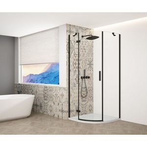GELCO TRINITY BLACK štvrťkruhový kút 900x900 pravý, číre sklo, GT6590CR-B GT6590CR-B vyobraziť