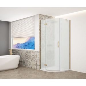 GELCO TRINITY GOLD štvrťkruhový kút 900x900 ľavý, matné sklo, GT6590ML-G GT6590ML-G vyobraziť