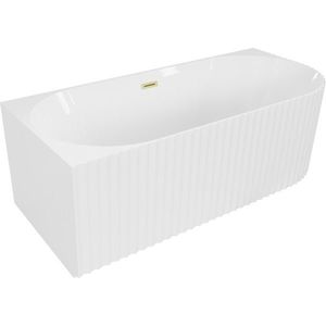 MEXEN/S - Gia voľne stojaca rohová vaňa reliéf ľavá 170 x 80, biela lesk, sifón a prepad zlatá kartáčovaná 52701708000L-55 vyobraziť