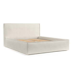 Béžová čalúnená dvojlôžková posteľ s úložným priestorom s roštom 180x200 cm Lounge L – Maison de Rêve vyobraziť