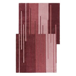 Vínový ručne tkaný vlnený koberec 150x240 cm Split Ombre Shaped – Flair Rugs vyobraziť