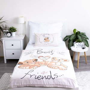 Svetložlté bavlnené detské obliečky do postieľky 100x135 cm Lion King "Best Friends" – Jerry Fabrics vyobraziť