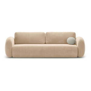 Béžová zamatová rozkladacia/s úložným priestorom pohovka 262 cm Tonale – Cosmopolitan Design vyobraziť