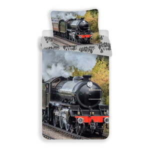 Bavlnené detské obliečky na jednolôžko 140x200 cm Train – Jerry Fabrics vyobraziť