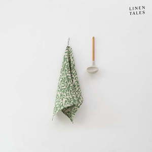 Ľanová utierka 45x65 cm Evergreen Damask – Linen Tales vyobraziť