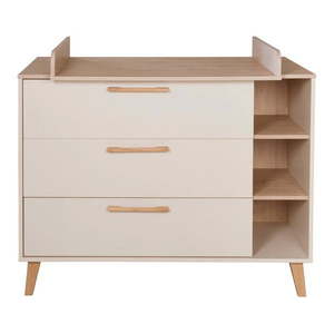 Krémová/v prírodnej farbe detská komoda v dekore duba s prebaľovacím pultom 117x103x78 cm Jil – Roba vyobraziť