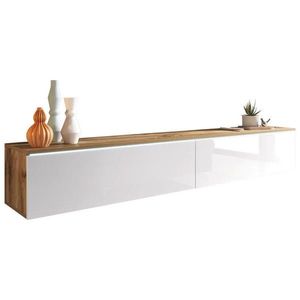 P & B NÍZKA KOMODA, dub wotan, biela s vysokým leskom, 180/30/33 cm vyobraziť