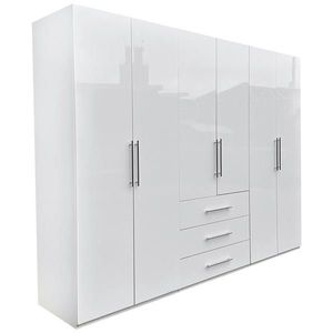 Carryhome ŠATNÍKOVÁ SKRIŇA, biela, biela s vysokým leskom, 294/219/59 cm vyobraziť