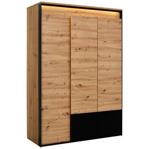 Voleo SKRIŇA S OTOČNÝMI DVERAMI, čierna, dub artisan, 140/200/55 cm vyobraziť