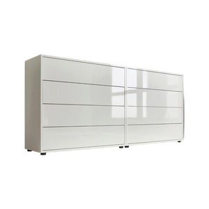 MID.YOU ŠIROKÁ KOMODA, biela, biela s vysokým leskom, 158/73/33 cm vyobraziť