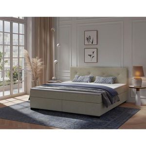 Posteľ boxspring, cca 180 x 200 cm, béžová vyobraziť