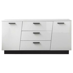 Livetastic ŠIROKÁ KOMODA, čierna, biela s vysokým leskom, 160/80/43, 6 cm vyobraziť