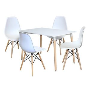 Jedálenský stôl 120x80 UNO biely + 4 stoličky UNO biele vyobraziť