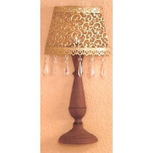 Nástenná dekoratívna kovová lampa zlatá/hnedá vyobraziť