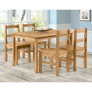 Stôl 100x80 + 4 stoličky CORONA 2 vosk vyobraziť