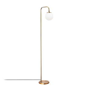 Biela/v mosadznej farbe stojacia lampa so skleneným tienidlom (výška 146 cm) Viran – Opviq lights vyobraziť