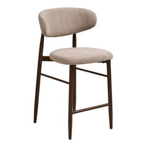 Béžová/tmavohnedá čalúnená barová stolička (výška sedadla 65 cm) Levanto – House Nordic vyobraziť