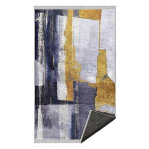 Žltý/tmavomodrý prateľný koberec 80x150 cm Unique – Mila Home vyobraziť