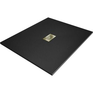 MEXEN/S - Hugo sprchová vanička SMC 110x100, čierna, krytka zlatá 42701011-G vyobraziť