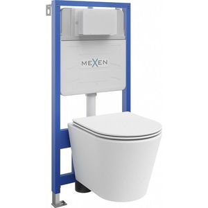 MEXEN/S - WC predstenová inštalačná sada Fenix Slim s misou WC Rico + sedátko softclose, biela mat 61030724001 vyobraziť